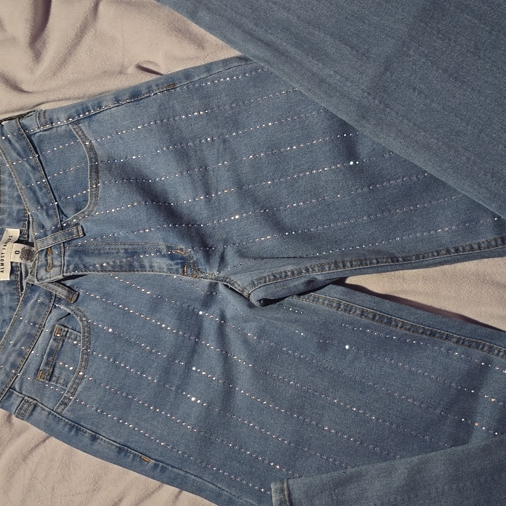 Almost Famous Sparkling Blue Flare Jeans - Picture 9 of 12